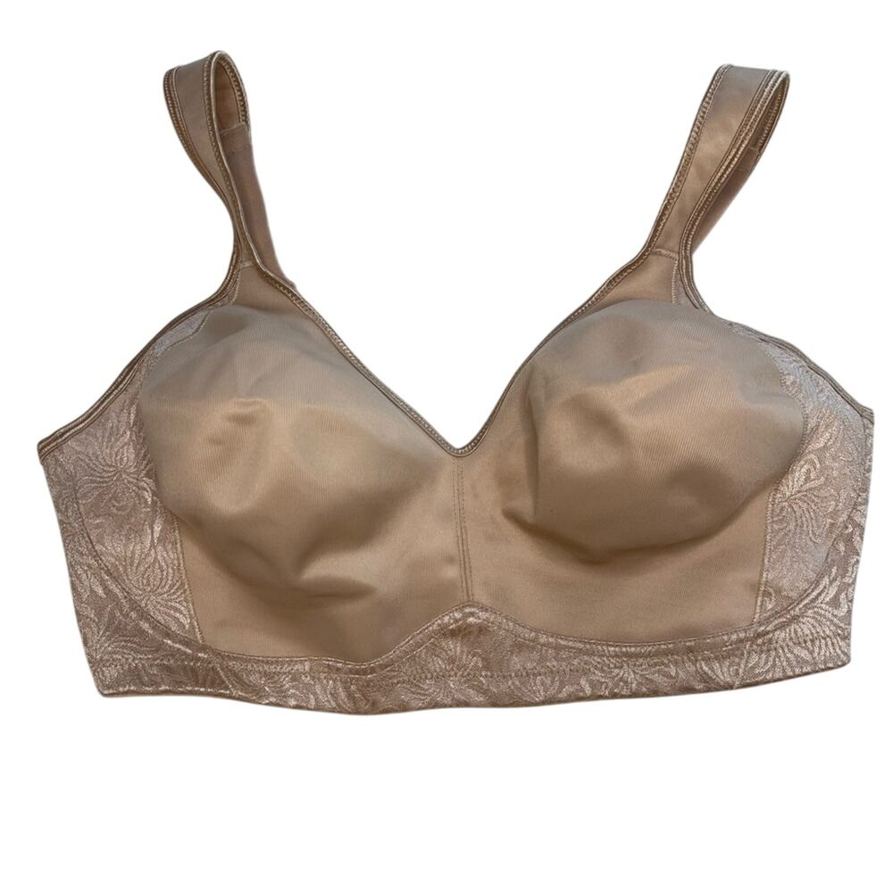 Playtex Women's 40D‎ 18 Hour Seamless Smoothing Wireless Nude Floral Accent Bra